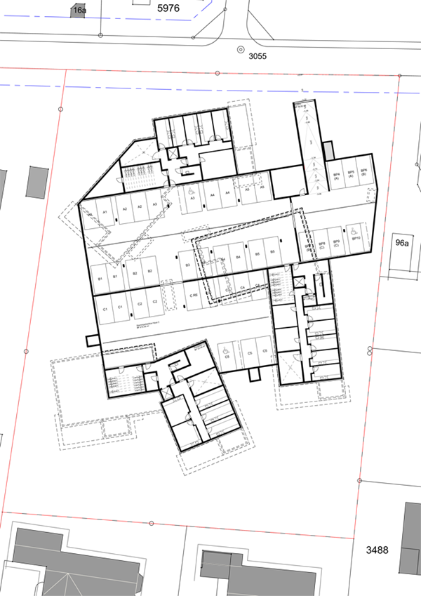 Grundriss Autoeinstellhalle