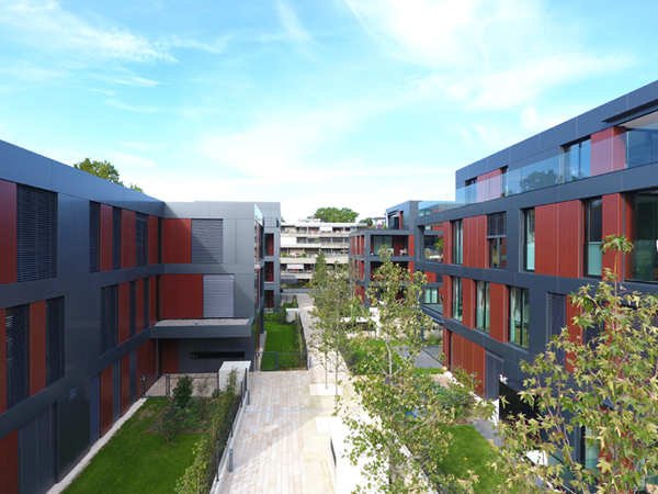 Blick auf Haus B+A